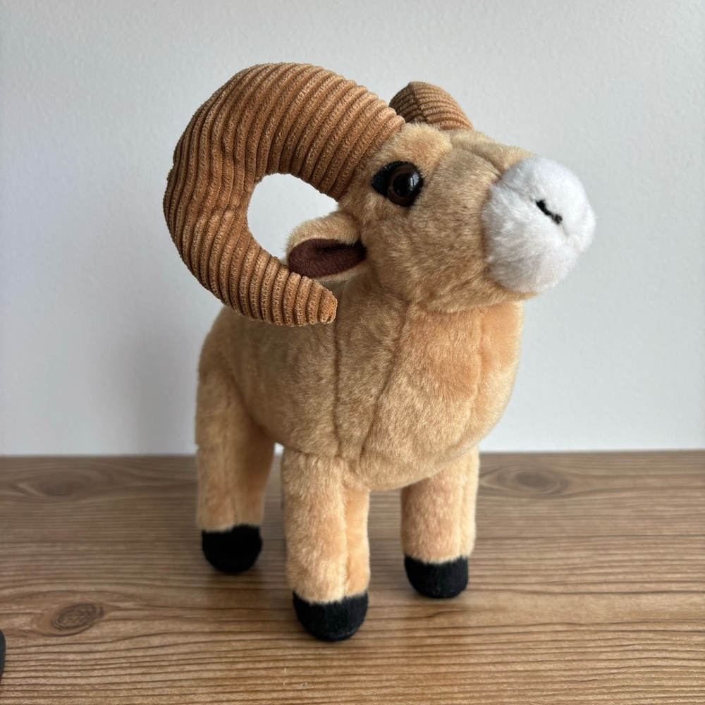 Wild Republic 7.5” Bighorn Sheep Ram Brown Tan Cute Plush Stuffed Animal Toy